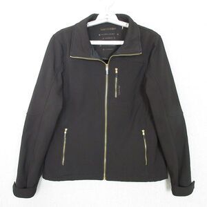 Calvin Klein Jacket Womens M Black Water Resistant Softshell 4-Way Stretch Zip